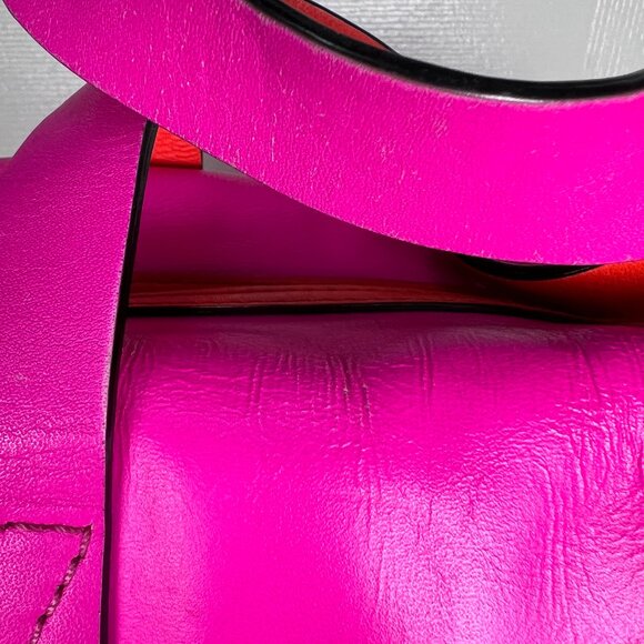 Kate Spade Hot Pink and Orange Soft Leather Square Crossbody Handbag - Picture 7 of 9